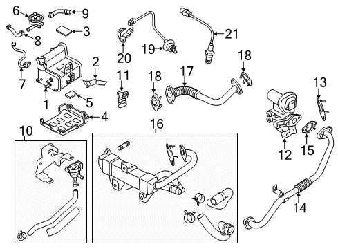 2019 Hyundai Ioniq Powertrain Control Pipe Assembly-EGR Diagram for 2842003HA0