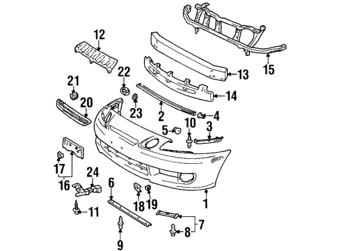 1997 Lexus SC400 Automatic Temperature Controls Bumper Cover Fastener Diagram for 9046705009
