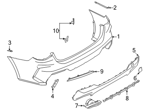 Bumper & Components - Rear SET OF SPACERS REAR PRIMED Diagram for 51779850249