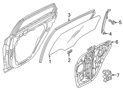 2022 Hyundai Sonata Rear Door Channel Assembly-Rear Door Rear, RH Diagram for 83560L0000