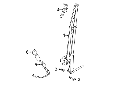 2017 Ford Escape Seat Belt Extension Diagram for YS4Z54611C22AA