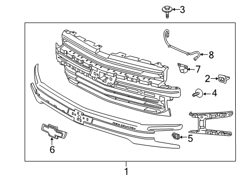 Grille & Components Emblem Diagram for 23400420