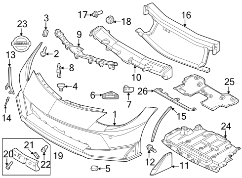 Bumper & Components - Front Nut-Spring Diagram for 0124101161