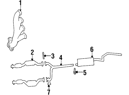 2001 Ford Crown Victoria Exhaust Components Converter Diagram for 1W7Z5E212A