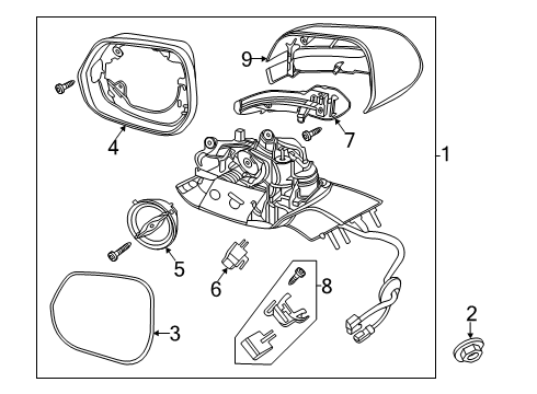 2020 Lincoln Aviator Mirrors Holder Diagram for LC5Z17K709AA