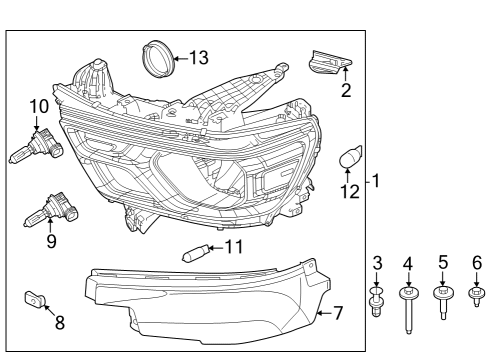 2022 Ram 1500 Bulbs Bracket-FASCIA Diagram for 68432393AA