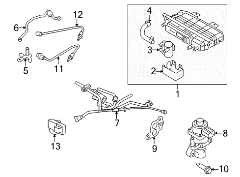 2011 Mercury Milan Emission Components Vent Hose Diagram for AE5Z9G271D