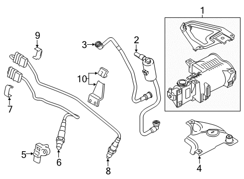 2022 Mini Cooper Countryman Emission Components Ventilation Line W/Leak Diagnosis Module Diagram for 16137300683
