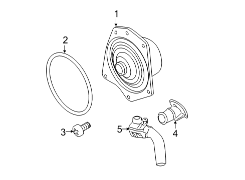 2005 Dodge Magnum Water Pump Seal-THERMOSTAT Diagram for 4892055AC