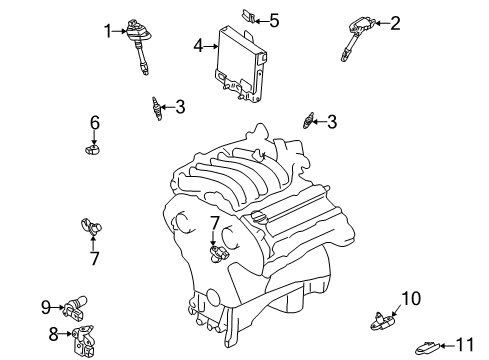 2001 Infiniti QX4 Powertrain Control Ignition Coil Assembly Diagram for 224484W010