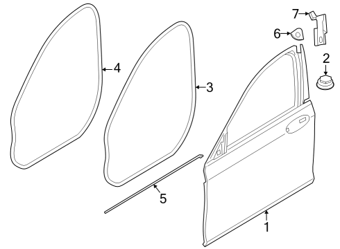 2018 BMW M5 Front Door Edge Protection, Door, Front Diagram for 51727468731
