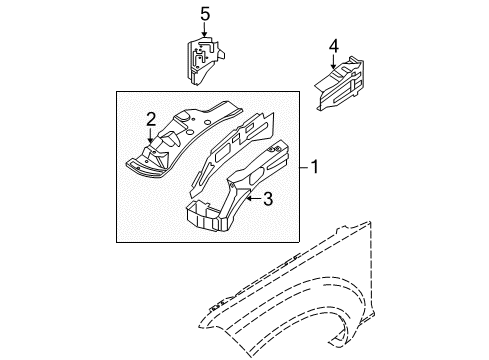 2007 Nissan Pathfinder Inner Components - Fender Bracket Battery Support Diagram for F4130ZS0MA