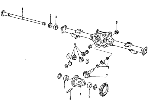 1985 GMC Caballero Rear Axle, Differential, Propeller Shaft Gear Kit Diagram for 22521625
