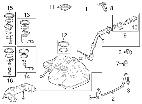 Fuel System Components Stay, Fuel Filler Diagram for 17665TVAA01