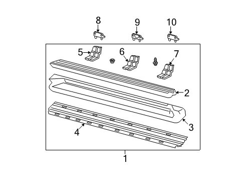 2017 BMW 540i xDrive Running Board Support Bracket Diagram for 1L2Z16A506AA
