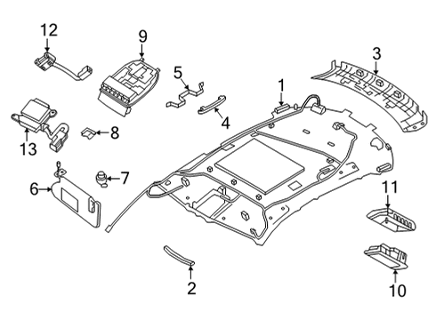 Interior Trim - Roof Clip-Trim Diagram for 76988CY01A