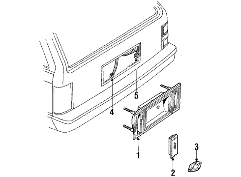1990 Chevrolet Celebrity Tail Lamps Lamp-Rear License Diagram for 915873