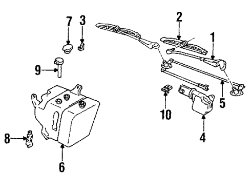 1992 Oldsmobile 88 Wiper & Washer Components Transmission Asm, Windshield Wiper Diagram for 12367244