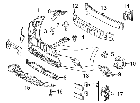 2015 Lexus CT200h Front Bumper Cushion, Hood, Center Diagram for 5338475010