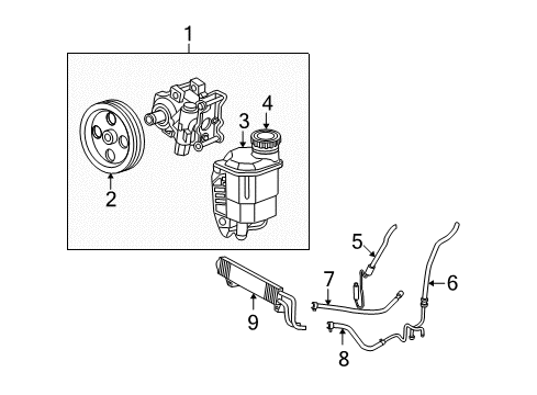 2006 Dodge Ram 3500 P/S Pump & Hoses, Steering Gear & Linkage Line-Power Steering Pressure Diagram for 68164559AA