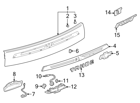 2022 Chevrolet Tahoe Exterior Trim - Lift Gate Nameplate Diagram for 84701872