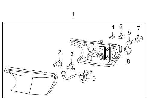 2004 Buick Rainier Headlamps Composite Assembly Diagram for 15866079