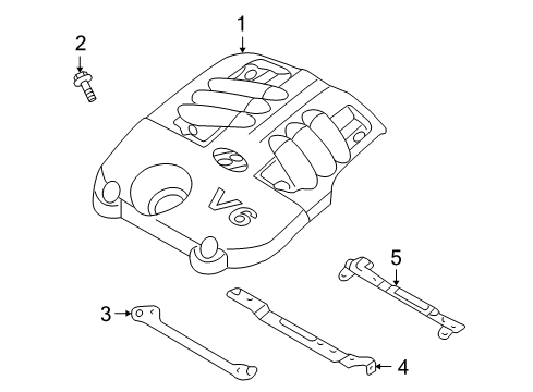 2008 Hyundai Veracruz Engine Appearance Cover Bracket "A"-Engine Cover Diagram for 292413C100