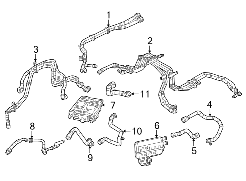 Hoses, Lines & Pipes COOLANT Diagram for 68412155AB