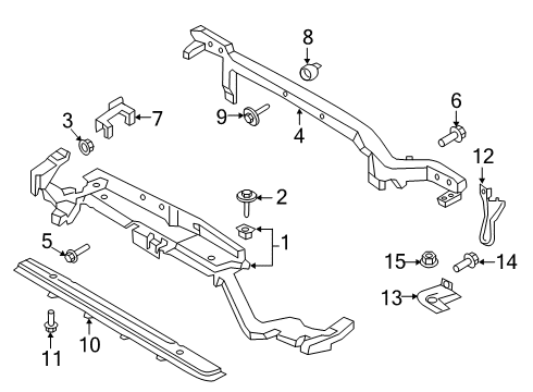 2019 Lincoln Nautilus Radiator Support Bracket Diagram for FT4Z13A004A