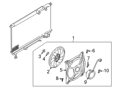 2004 Hyundai Sonata Cooling System, Radiator, Water Pump, Cooling Fan Screw-Tapping Diagram for 2523533000