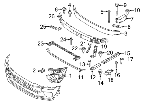2018 Mini Cooper Clubman Front Bumper Damper, Kerb Descent, Left Diagram for 51117390871