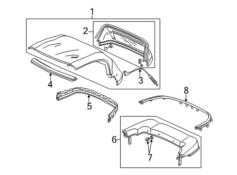 2001 Honda S2000 Top Cover & Components, Exterior Trim Molding Diagram for 74866S2A033