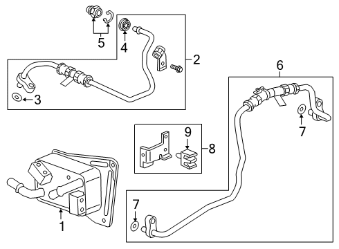 2020 Cadillac XT4 Trans Oil Cooler Outlet Pipe Diagram for 24288993