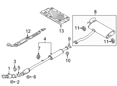 2015 Hyundai Tucson Exhaust Components Hanger-Exhaust Pipe Diagram for 287604B030