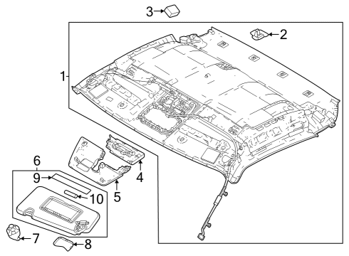 Interior Trim - Roof COVER-LANE CAMERA, LH Diagram for 284L96GP0A