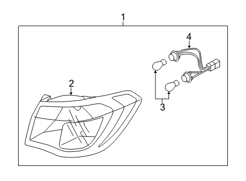 2012 Kia Forte Tail Lamps Lamp Assembly-Rear Combination Outside Diagram for 924011M410