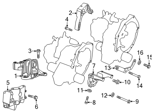 2016 Fiat 500 Engine & Trans Mounting Screw-HEXAGON FLANGE Head Diagram for 6106248AA
