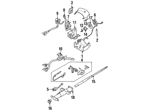 2010 Hyundai Genesis Coupe Steering Column Housing & Components, Shaft & Internal Components, Shroud, Switches & Levers Bearing, Steering Shaft Lower Diagram for 26052238