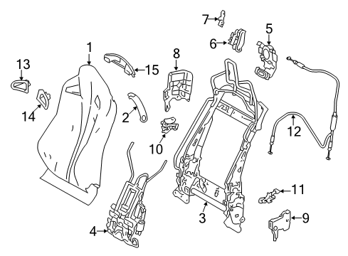 2022 Lexus RC F Driver Seat Components Guide, Front Seat Shoulder Belt Diagram for 7318724060B0