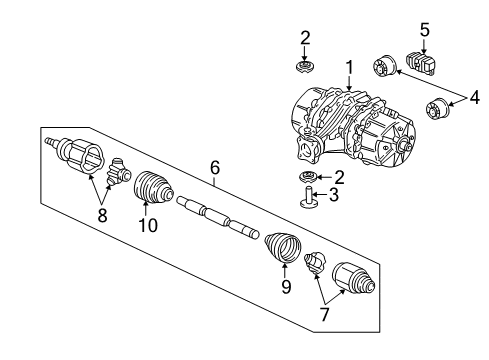 2002 Acura MDX Axle & Differential - Rear Driveshaft Assembly, Driver Side Diagram for 42311S3VA02