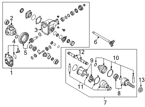 2009 Infiniti M45 Carrier & Front Axles Shaft-Front Drive, RH Diagram for 39205EJ70A
