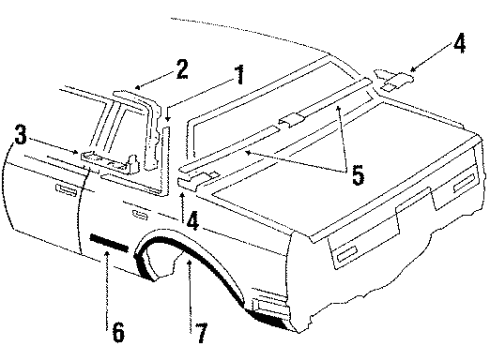 1992 Oldsmobile Cutlass Ciera Reveal Moldings Escutcheon-Rear Window Upper Reveal Molding *Black Diagram for 10137200
