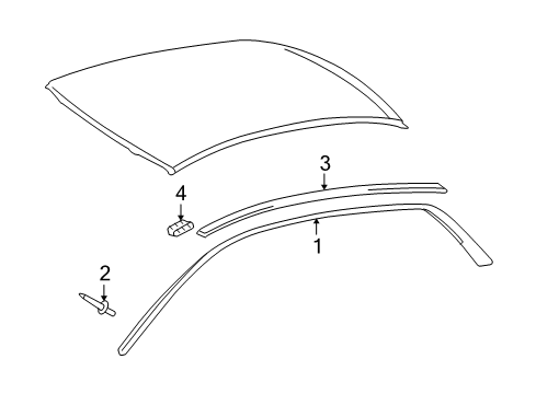 2005 Toyota Avalon Exterior Trim - Roof Drip Rail Retainer Diagram for 9026905059