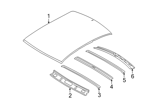 2011 Kia Optima Roof & Components Rail-Roof Rear Diagram for 671312T050