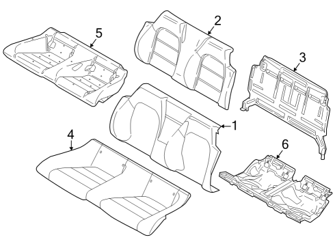 Rear Seat Components Seat Back Frame Diagram for FR3Z76613A38B