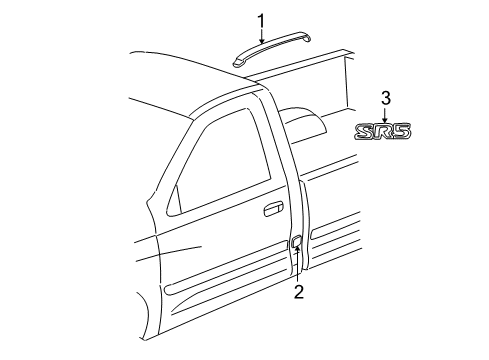 2001 Toyota Tundra Exterior Trim - Cab Diagram 2 - Thumbnail