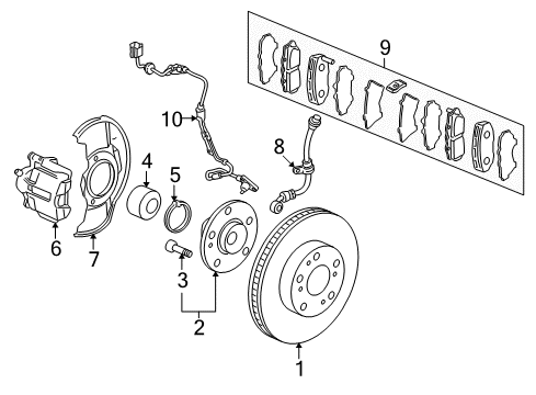 2006 Honda CR-V Anti-Lock Brakes Caliper Sub-Assembly, Left Rear Diagram for 43019S9AE00
