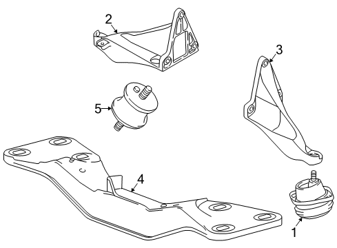 1996 BMW 750iL Engine & Trans Mounting Gearbox Support Diagram for 22321092596