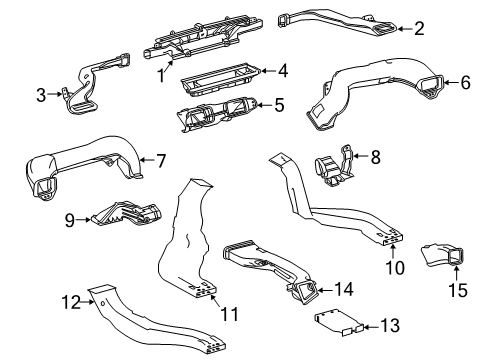 2021 Lexus IS350 Ducts Duct, Heater To REGI Diagram for 5584553050