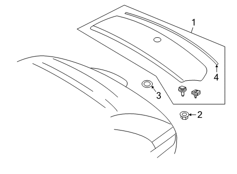 2014 Lincoln MKX Rear Spoiler Spoiler Plug Diagram for W651016S300